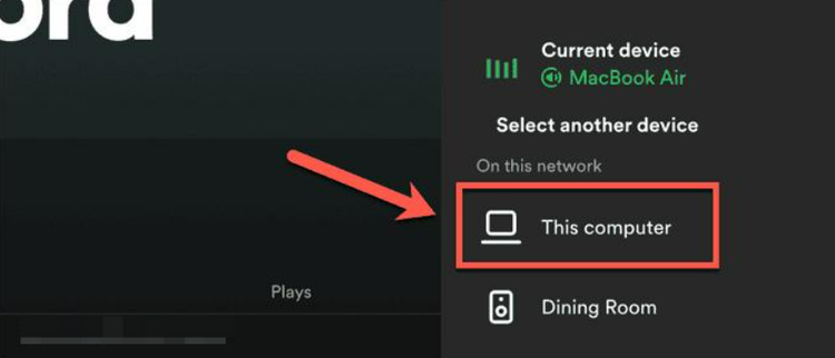 In Spotify auf „Dieses Gerät“ wechseln