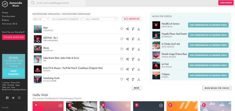 Jamendo Unabhängige Musikbibliothek