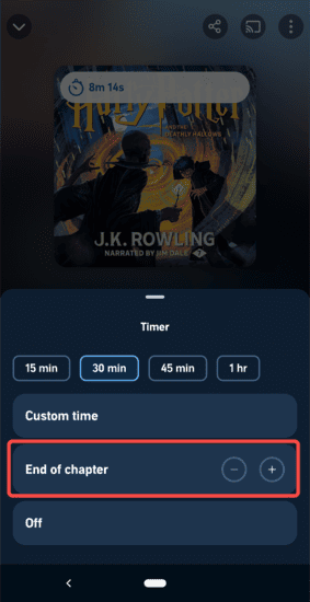 Kapitel-Timer bei Audible APP