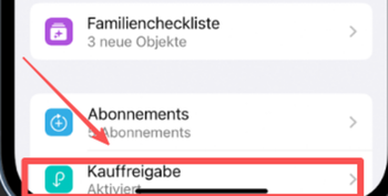 Auf Kauffreigabe tippen und aktivieren