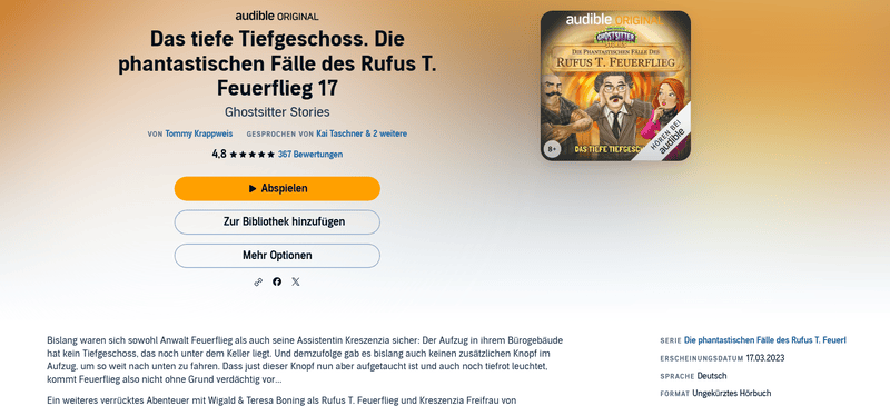 Detailsseite von kostenlosem Hörbuch bei Audible