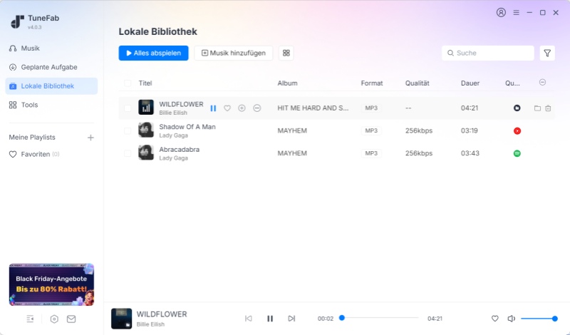 Lokale Musik in TuneFab abspielen