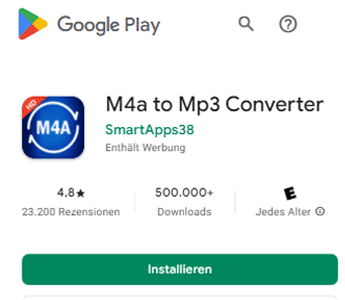 M4A to MP3 Converter auf Android