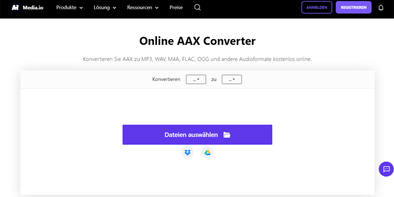 Media.io Online AAX Converter