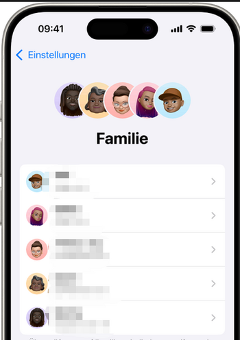 Mitglied überprüfen in der Familiengruppe