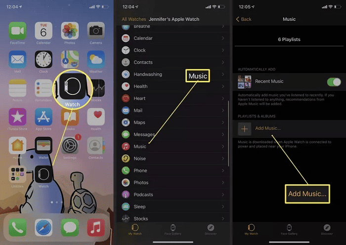 Musik-Dateien von iPhone auf Apple Watch hinzufügen