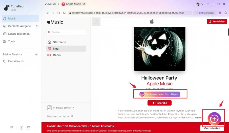 Apple Musik in TuneFab Apple Music hinzufügen