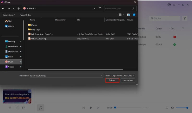 Musik in TuneFab importieren