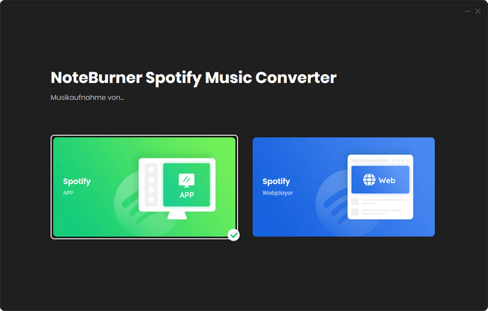 NoteBurner Spotify Modus auswählen