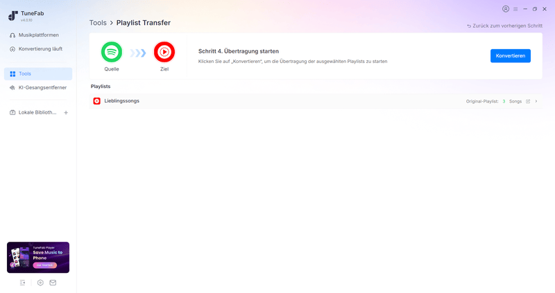 Playlist mit TuneFab übertragen