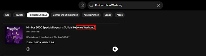 Podcasts ohne Werbung auswählen
