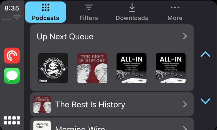 Pocket Casts Apple CarPlay App