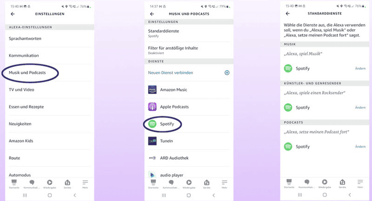 Richtige Spotify-Account verknüpft