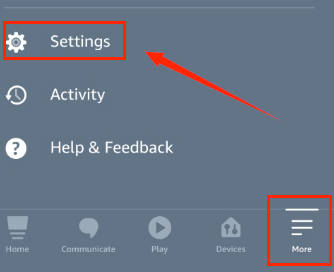 Settings in More tippen