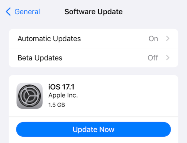 Software Update bei iPhone