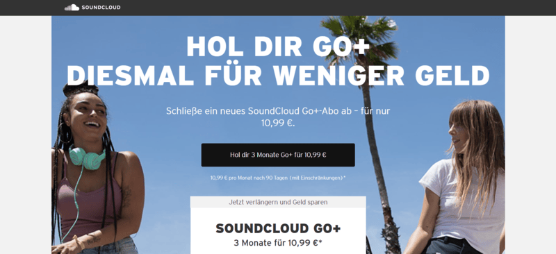 SoundCloud Go+ Rückkehr‑Angebot