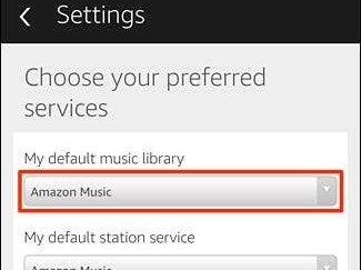 Spotify als Standard-Musikdienste auswählen