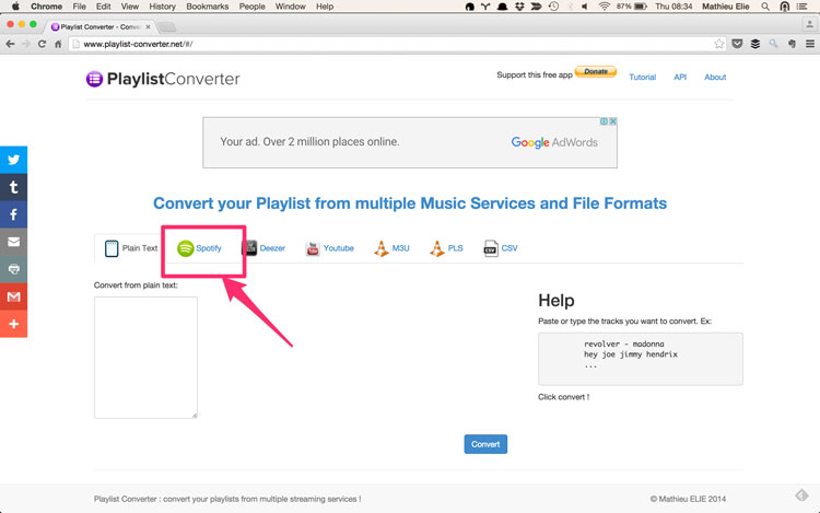 Spotify konvertieren mit PlaylistConverter