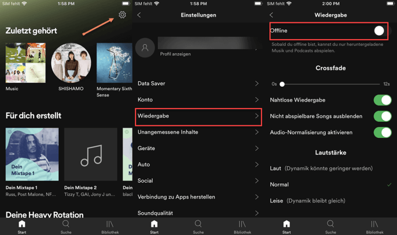 Spotify Offline-Modus Android