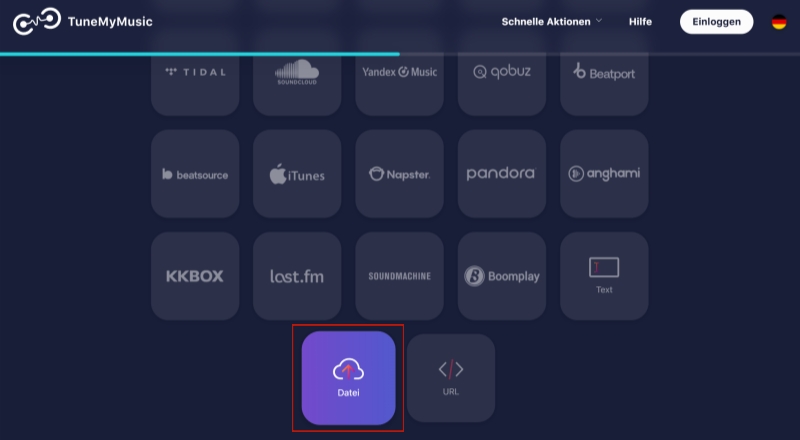 Spotify Playlists in TuneMyMusic importieren