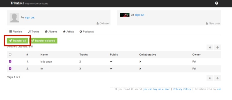 Spotify-Playlists in trikatuka übertragen