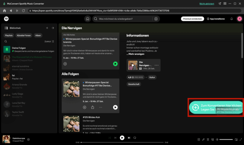 Spotify Podcasts zur Warteliste hinzufügen