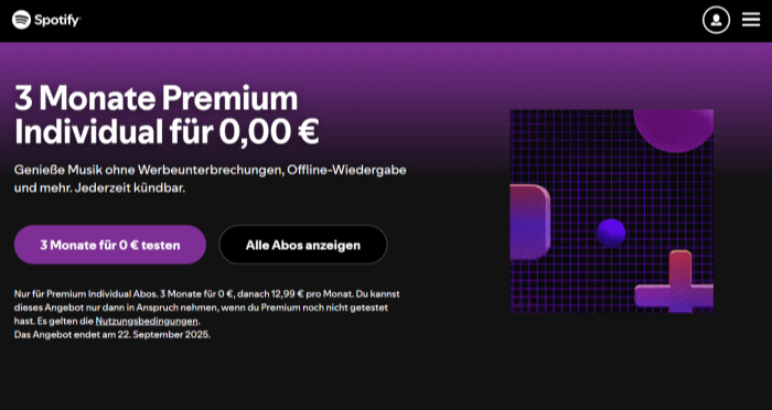 Spotify Premium 3 Monate kostenlos