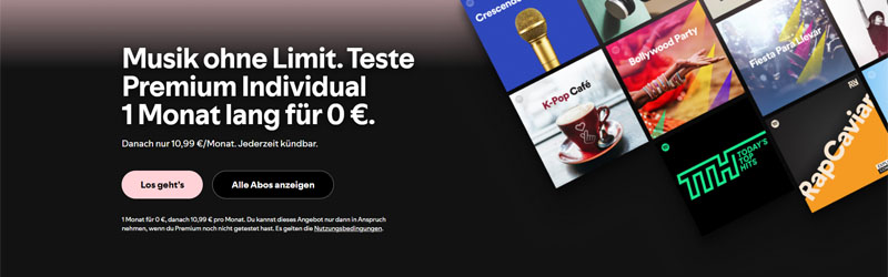 Spotfy Premium Individual Gratis für 1 Monat