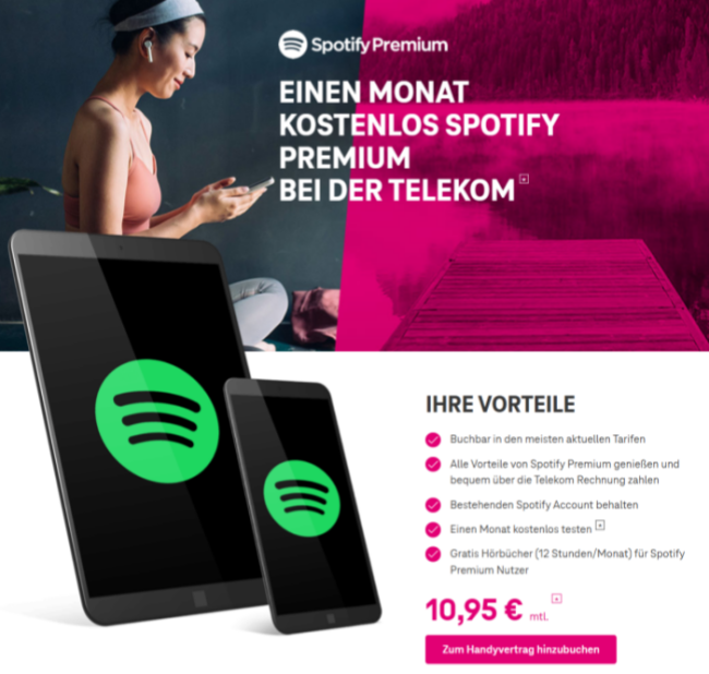 Spotify Premium kostenlos erhalten mit Telekom