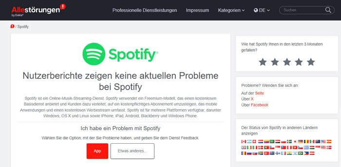 Spotify Serverstatus prüfen
