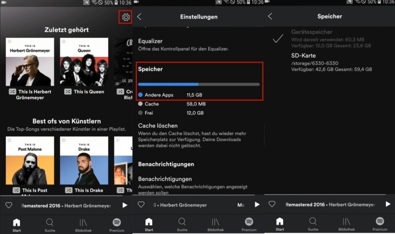 Spotify Songs auf SD-Karte schieben