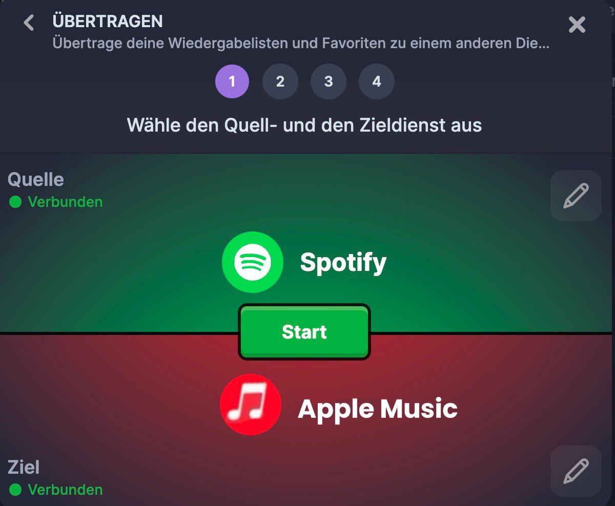 Spotify und Apple Music Konten verbinden