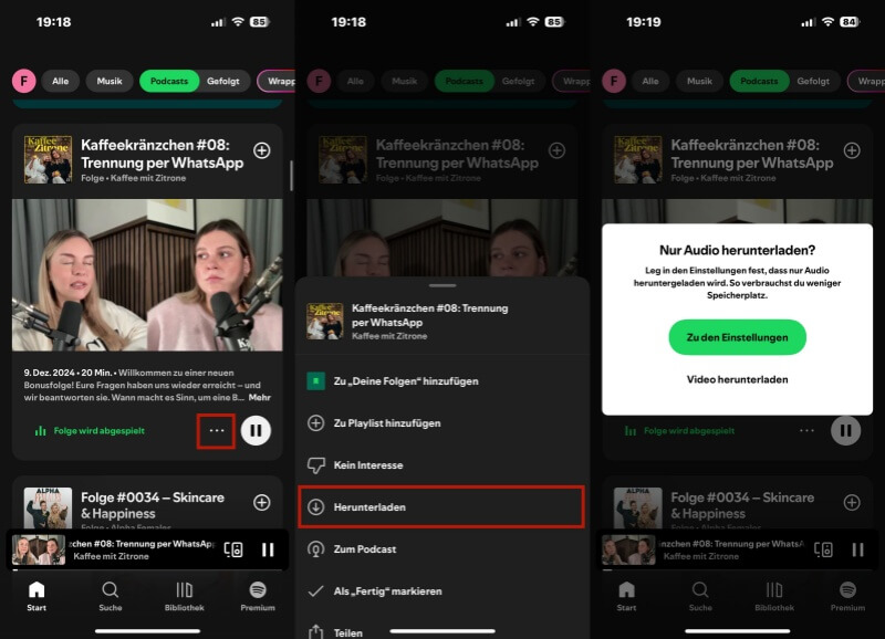 Spotify Video-Podcast herunterladen