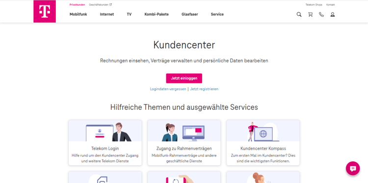 Telekom Kundencenter öffnen