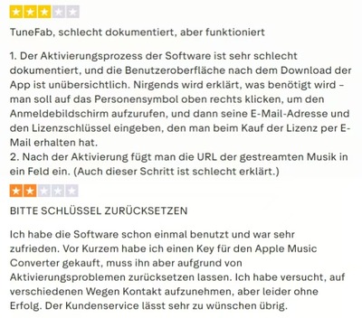 TuneFab Apple Music Converter negative Bewertungen