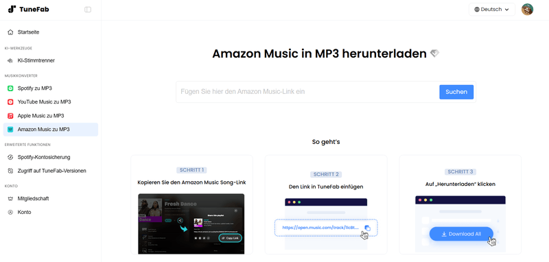 TuneFab Online Amazon Music MP3 Converter