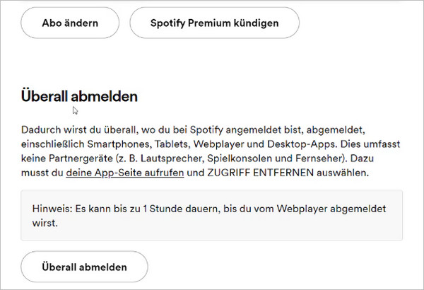 Überall abmelden