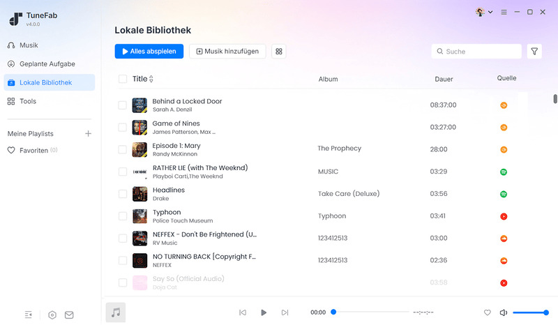 Verarbeitung des Audible-Hörbuchs in TuneFab starten