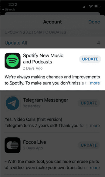 Version der Spotify-App aktualisieren