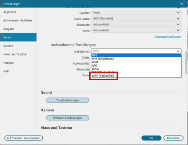 WAV als Ausgabeformat in FonePaw