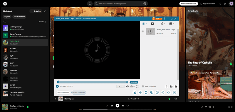 Wiedergabe aufgenommener Musikdateien mit FonePaw