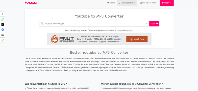 Y2Mate kostenloser YouTube Music Downloader