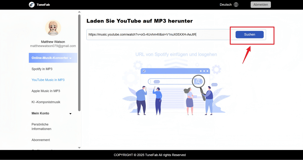 YouTube Musik-URL suchen