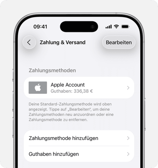 Zahlungsmethode aktualisieren